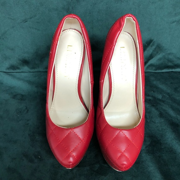 Liliana Red Quilted Platform Stiletto Heels Size 7 - Picture 4 of 8